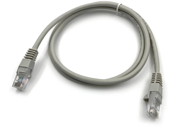 Патч-корд KINGPRICE KP-PC-c5e-1m-g литой (molded), UTP, кат.5E, 1м, 4 пары, 26AWG,  алюминий омедненный,  многожильный,  серый