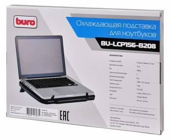 Подставка для ноутбука Buro BU-LCP156-B208, 15.6", 355х260х21 мм, 2хUSB, вентиляторы 2 х 80 мм, 560г, черный