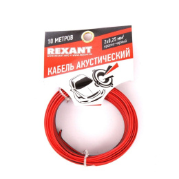 Rexant 01-6101-3-10 Кабель акустический, ШВПМ 2х0.25 мм2, красно-черный, 10 м.