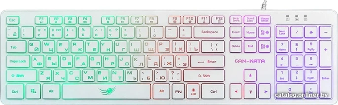 Dialog Gan-Kata Клавиатура KGK-17U WHITE - игровая с RGB-подсветкой, USB, белая