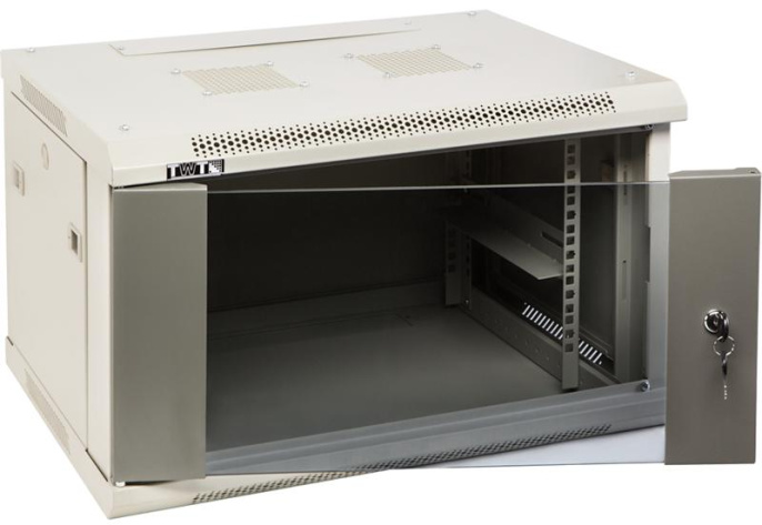 Шкаф Шкаф настенный серии Pro, 22U 600x600, стеклянная дверь (TWT-CBWPG-22U-6X6-GY)