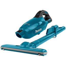 Пылесос Makita DCL281FZ вертикальный 2-в-1, сухая уборка, объем пылесборника: 0.75л, 2 степени фильтрации, цельная труба всасывания, регулировка мощности, управление мощностью на рукоятке, вертикальная парковка, бирюзовый
