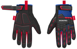 Перчатки защитные WorkPro WP371005 XL механический стиль, конструкция разъемного соединения, утолщенная ладонь, избегающая острых углов, увеличивающая зону напряжения, уменьшающая давление