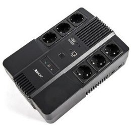 ИБП Бастион SKAT-UPS 800-AI-IN-1x9 {Line-interactive, 800/480Вт, USB/RJ-45, АКБ 1х 9Ач, сверху ЕВРО 3+3, МПТ} 452