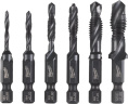 Набор сверл Milwaukee 4932498267 6шт комбинированные сверла, приемник: шестигранник 1/4", тип резьбы: метрическая ISO-резьба DIN 13, размер винта: М3, М4, М5, М6, М8, М10, подходит для сверления отверстий в пластике, листовой стали и нелегированных матер