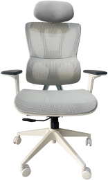 Кресло Cactus CS-CHR-MC02GY, сетка, до 120кг, топ-ган люкс, регулируемые 2D подлокотники,  серый