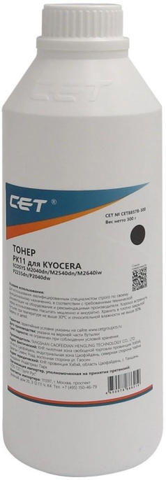 Тонер CET PK11,  для Kyocera Ecosys M2135dn/2735dw/2040dn/2640idw/P2235dn/P2040dw,  черный, 300грамм, бутылка