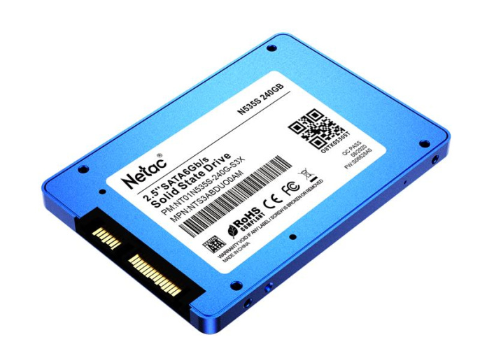 SSD накопитель Netac SSD N535S 240GB 2.5 SATAIII 3D NAND, 7mm, R/W up to 540/490MB/s, TBW 140TB, 5y wty NT01N535S-240G-S3X