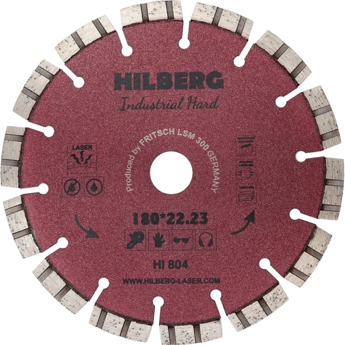 Диск алмазный отрезной Industrial Hard 180x22.23 мм Hilberg HI804