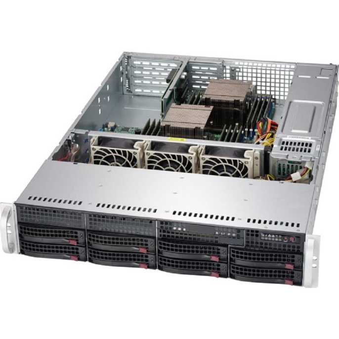 Supermicro CSE-825TQC-R802LPB 2U SC825TQC 8 x 3.5; hot-swap SAS3/SATA LP Chassis Redundant 800W PWS