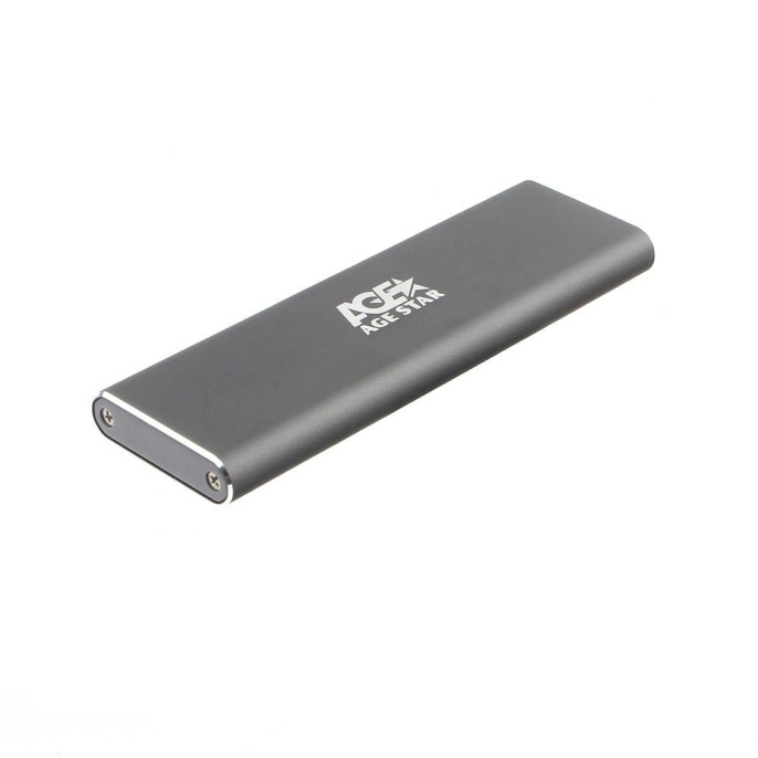 AgeStar 31UBNV1C GRAY USB 3.1 Type-C Внешний корпус M.2 NVME M-key AgeStar 31UBNV1C GRAY , алюминий, серый [17310] 31UBNV1C GRAY