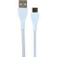 PERFEO Кабель USB A вилка - C вилка, 2.4A, голубой, силикон, длина 1 м., ULTRA SOFT U4712