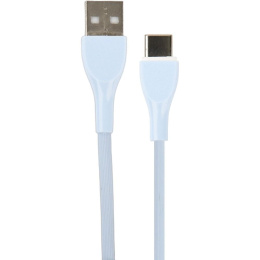 PERFEO Кабель USB A вилка - C вилка, 2.4A, голубой, силикон, длина 1 м., ULTRA SOFT U4712