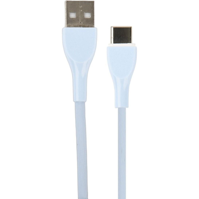 PERFEO Кабель USB A вилка - C вилка, 2.4A, голубой, силикон, длина 1 м., ULTRA SOFT U4712