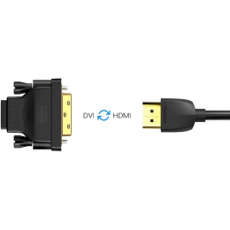 Адаптер-переходник Vention DVI 24+1 M/ HDMI 19F (ECDB0)