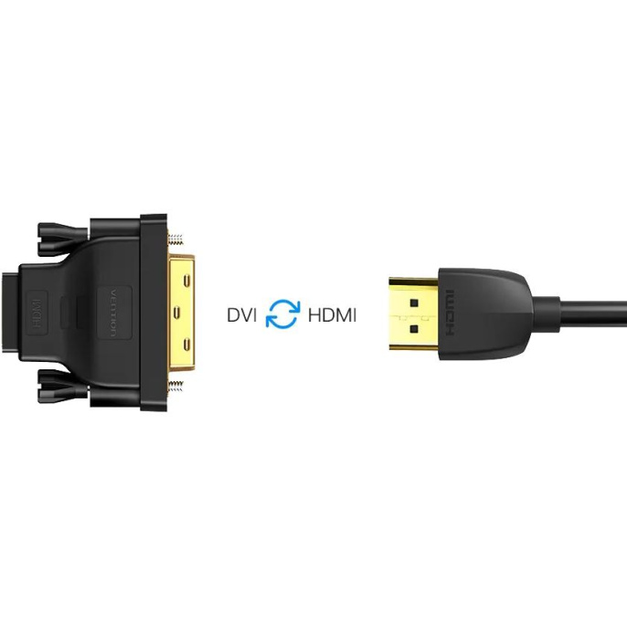 Адаптер-переходник Vention DVI 24+1 M/ HDMI 19F (ECDB0)