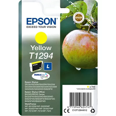 EPSON C13T12944011/4010/4012 Картридж для SX420W, SX425W, SX525WD, SX620FW, BX305F, BX305FW, BX320FW, BX525WD, BX625FWD, желтый, L (cons ink)