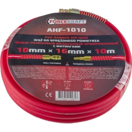 Шланг резиновый воздушный армированный с фитингами 10x16 мм, 10 м Forcekraft FK-AHF-1010 (57564)