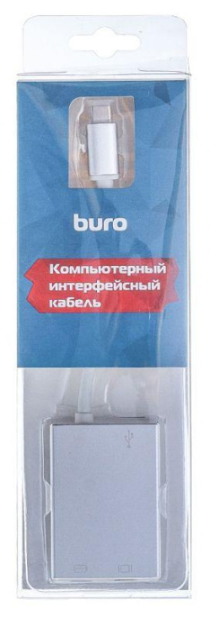 Адаптер Buro USB Type-C (m) -  miniDisplayPort (f),  0.1м,  серебристый [bhp]