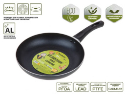 Сковорода ф 24х4.3 см, штамп., алюм., антиприг. покр., серия STARCOOK, PERFECTO LINEA (56-240020)