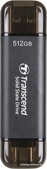 Внешний накопитель Transcend ESD310 512GB TS512GESD310C SSD, USB 3.2 Gen2 10 Гбит/с , металл/пластик, цвет черный