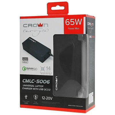 CROWN CMLC-5006 Универсальное зарядное устройство (14 коннекторов, 65W, USB QC 3.0)