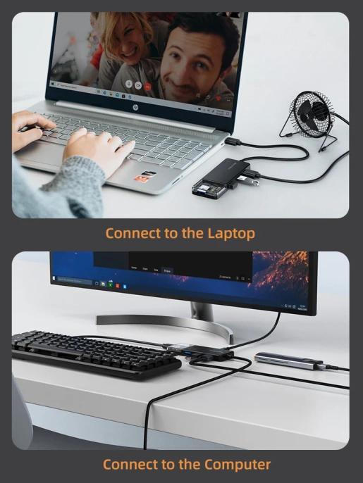 Концентратор CABLETIME CB02B (CT-HUBT2-PB) 4 порта, 5Gbps, 1 м, с блоком питания, USB-хаб для ноутбука и ПК