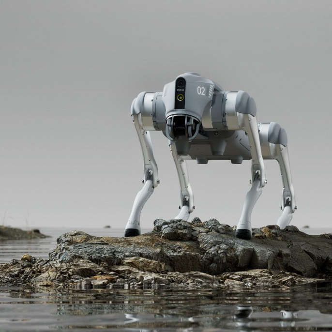 Бионический четырехопорный робот бренда Unitree модели Go2 версии EDU Plus