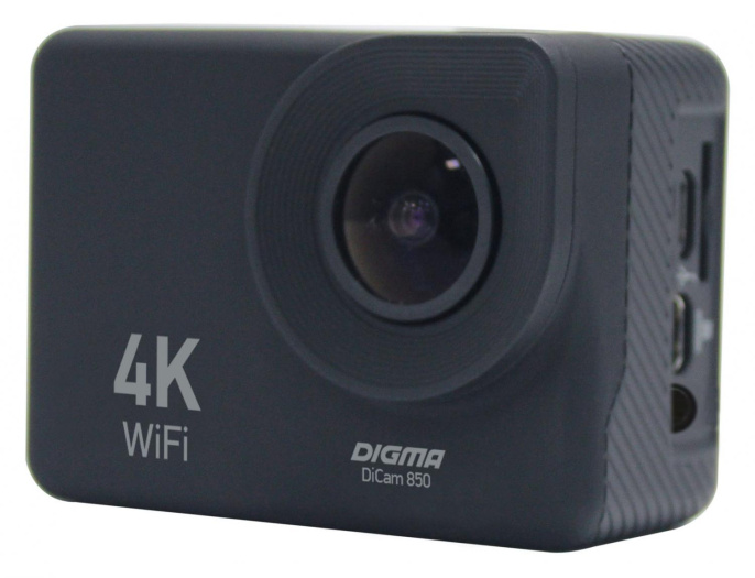 Экшн-камера Digma DiCam 850 4K,  WiFi,  черный [dc850]