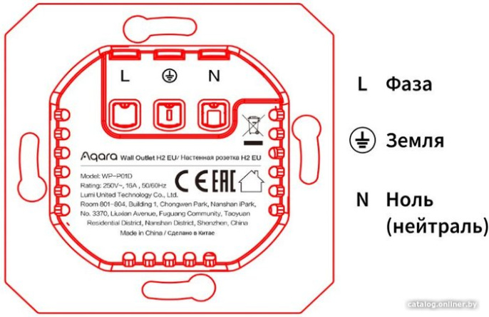 Умная розетка Aqara Wall Outlet H2 EU белый (WP-P01D)