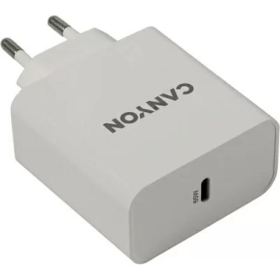 Сетевое зарядное устройство Canyon H-65, USB Type-C, до 65Вт, Белый CND-CHA65W01