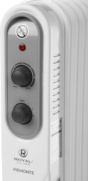 Масляный радиатор Royal Clima Piemonte ROR-P7-1500M, с терморегулятором, 1500Вт, 6 секций, 3 режима, белый