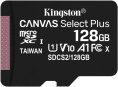 Карта памяти microSDXC UHS-I U1 Kingston Canvas Select Plus 128 ГБ, 100 МБ/с, Class 10, SDCS2/128GBSP,  1 шт., без адаптера