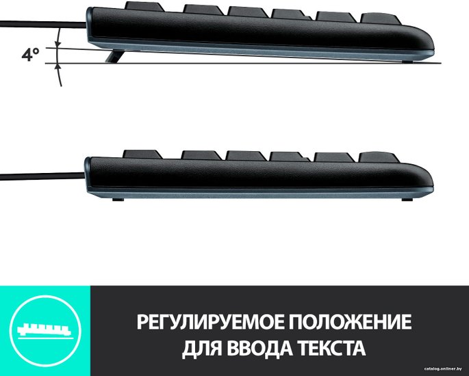 Клавиатура Logitech K120 черный USB 920-002583 кабель 1.5м