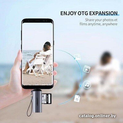 Кардридер UGREEN CM184 50704 USB-C TF + SD Card Reader. Цвет: серый (50704_)