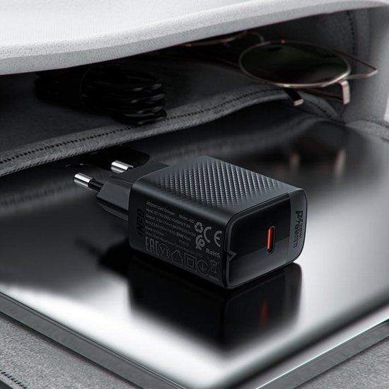 Сетевое зарядное AceFast A82 (черный) для телефонов/для планшетов, USB Type-C, 20 Вт, быстрая зарядка, без кабеля