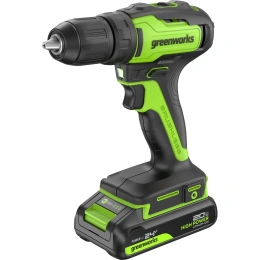 Бесщеточная дрель-шуруповерт GreenWorks GD24DD35, 24В, 29/35 Нм, 1x2Ач,ЗУ, 3704007VUA