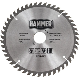 Диск пильный по дереву Flex CSB WD (190х30/20/16 мм; Z-48) HAMMER 30663 205-113