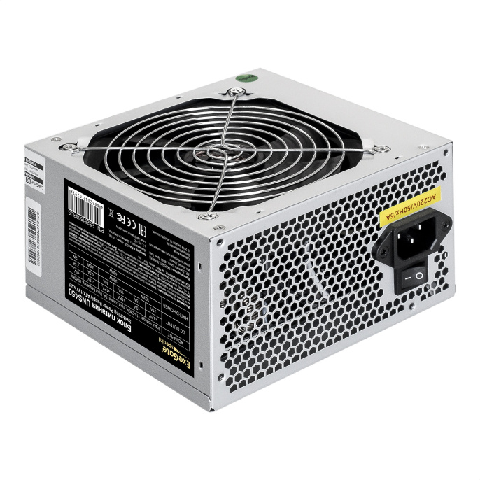 Блок питания 450W ExeGate UNS450 (ATX, 12cm fan, 24pin, (4+4)pin, PCI-E, 3xSATA, 2xIDE) ES261568RUS