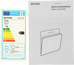 Духовой шкаф электрический Gorenje BPS6737E14BG,  77л,  дверца с 4 стеклами,  черный