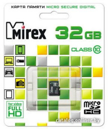 Карта памяти Mirex microSDHC (Class 10) 32GB (13612-MC10SD32) 32 ГБ, класс 10, чтение: 22.5 МБ/с, запись: 10 МБ/с