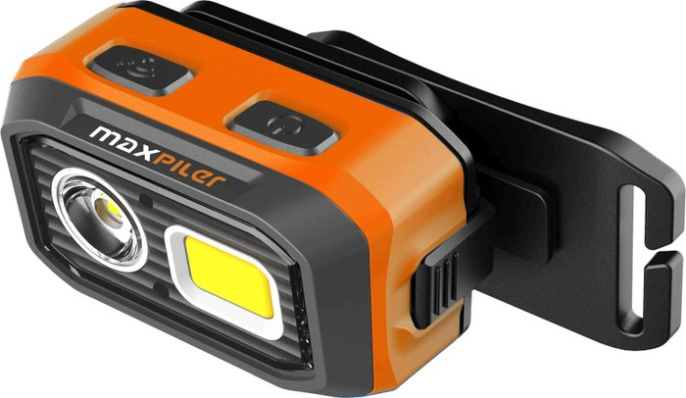Фонарь налобный аккумуляторный MaxPiler MHF-02 (500-120 Лм, LED SMD+COB, 55*, 4 реж, 1,2-10ч, инд. заряда)