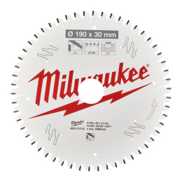 Диск пильный Milwaukee 190x30x2.4x54 TF 4932471303 по алюминию для циркулярной пилы, угол атаки зуба: -5°, низкая вибрация