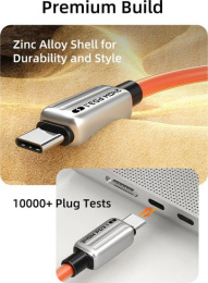 Кабель USB-C CABLETIME CU05H (CT-CM240-ZSB1) 1 м, 480 Мбит/с, 240 Вт, PD 3.1 и QC 4.0., синий,  для быстрого заряда смартфонов и ноутбуков