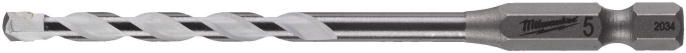 Сверло Milwaukee 5x100 мм HEX (4932471093) (для использования с ударными шуруповертами и всеми типами инструментов с трехкулачковым патроном, позволяет сверлить бетон, кирпич, черепицу, газобетонные блоки, тонкий металл, алюминий, керамическую плитку от м