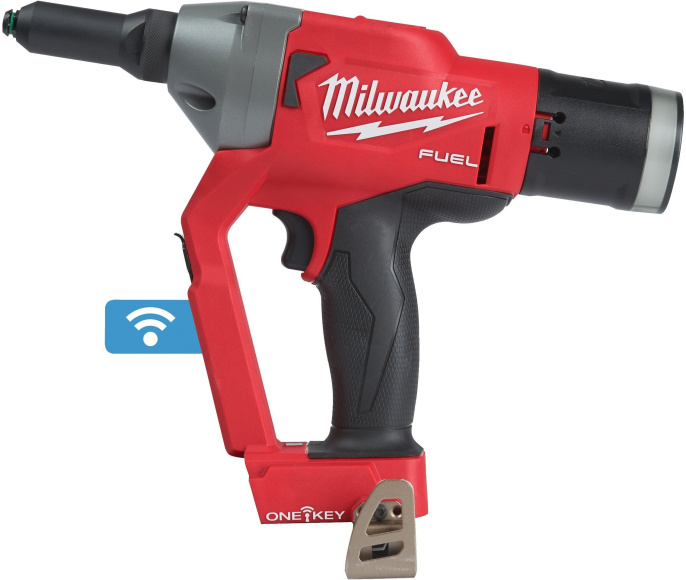 Аккумуляторный заклепочник Milwaukee M18 ONEFPRT-0X 4933478601 амплитуда хода: 30мм, диапазон размеров трубы: 4.8-7.0мм, максимальная сила втягивания: 20000Н, 18В, Li-ion, без аккумуляторов, бесщеточный двигатель