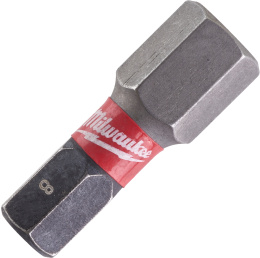 Бита Milwaukee Shockwave HEX8 25 мм 2шт (4932430898) (длина: 25 мм, тип хвостовика: Hex 8 mm, материал: сталь))