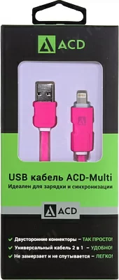 ACD ACD-U914-PMM Кабель USB AM-- micro-B/Lightning 1м