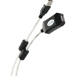 Кабель-адаптер AOpen/Qust USB2.0-repeater, удлинительный активный Am-Af 25м Aopen ACU823-25M