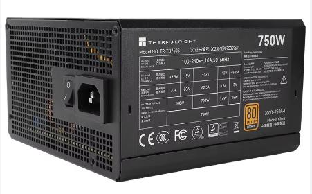 Блок питания 750W/ Power Supply Thermalright, 750W 80+ Bronze ATX, 3.0, PCIe 5.0, Non-modular, 1x24 20+4 pin 550mm, 1xCPU*2 8 4+4 pin 600+150mm, 1xPCIe*2 8 6+2 pin 500+150mm, 1x12VHPWR PCIe 5.0 12+4pin 600mm, 1xSATA*3+MOLEX4pin*1 400+150+150+150mm, 1xSAT 